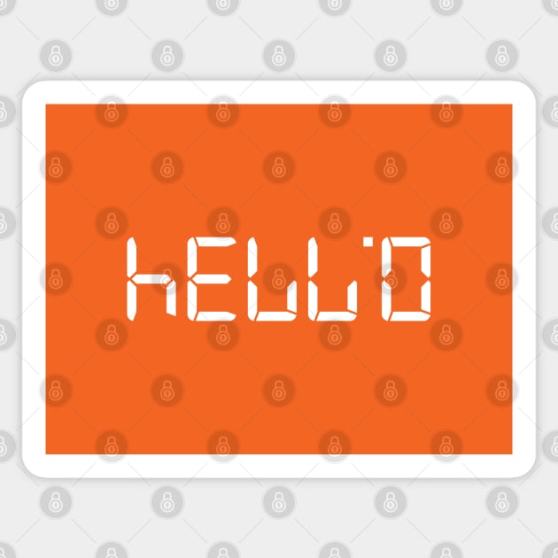 Hello – Upside Down Calculator Word Sticker by BadgerDesignz